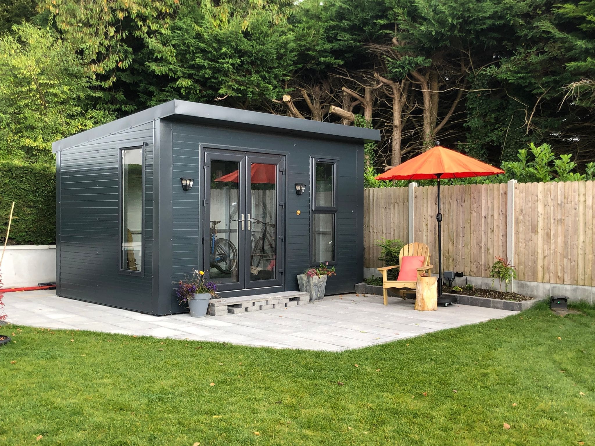 Anthracite Grey Insulated Sloped Steel Garden Sheds Dublin